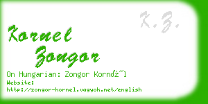 kornel zongor business card